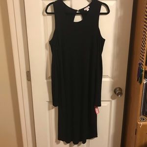Cold shoulder black dress
